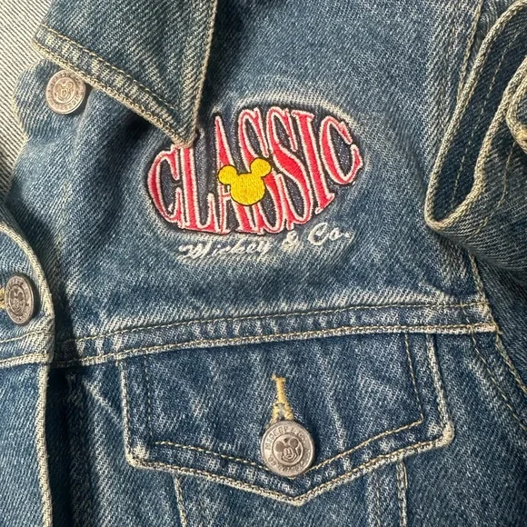 Kids Blue Jean Jacket Mickey Mouse vintage. Perfect fade - Picture 4 of 7